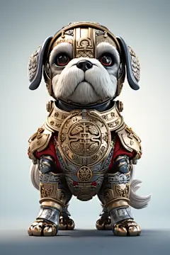 忠诚头盔创意立体十二生肖狗动物模型图片