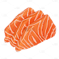 手绘-海鲜美食元素贴纸-三文鱼1