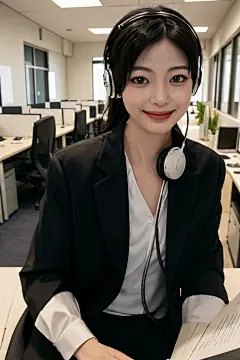 现代商务女性客服人物肖像摄影图