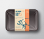 Premium quality pork pack. abstract vector meat plastic tray container with cellophane cover. Premium Vector