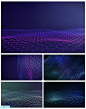 5款网络波浪抽象起伏粒子大数据科技活动展板海报主背景AI素材.zip