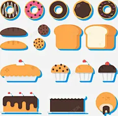 手绘甜品 页面网页 平面电商 创意素材