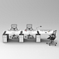 曼维斯办公家具电脑桌职员桌椅屏风员工位2 4 6人组合员工桌简约