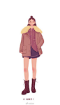#插画艺术# 投稿：@核桃酱子 ｜

扁平风人物系列
#遇见艺术# ​​​​