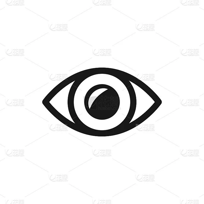 简单的睁开眼睛图标素材-花瓣网