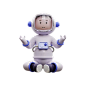 Astronaut Is Feeling Happy  3D Illustration