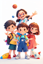 AI数字艺术六一儿童节小孩模型