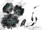 水墨荷塘#鱼#国画#写意#中国风