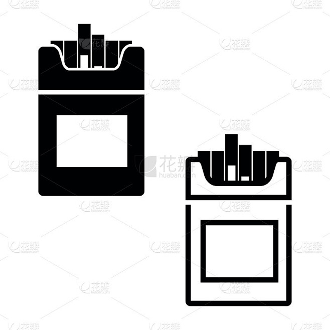 矢量黑色香烟图标