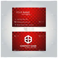 红块名片模板