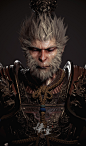 Monkey, 王 琛 : Hello, everyone. It's my honor to bring you the character display of the game black Myth: Wukong. This is a character that players can control, not the final version. As you can see, I have made two versions of face, one close to human, the 