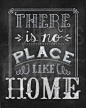 So very true | There is No Place Like Home Chalkboard Print by kendrahouse, $12.00