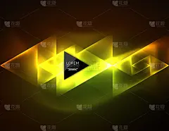 彩色霓虹灯三角形，抽象背景