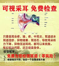 可视采耳养生之道  - 源文件下载【酷图网】可视采耳,免费检查,养生,理疗,海报,素材