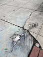 David Zinn 的新奇粉笔和木炭画。9月24日在 Ann Arborby 街创作克里斯托弗·乔布森的街头人物 。自2001年以来，艺术家和插画家大卫·津恩一直青睐密歇根州安阿伯市的大街小巷，创建用粉笔和木炭临时插图。利用找到的对象，街道设施，即兴现场创作，营造错视画的幻想