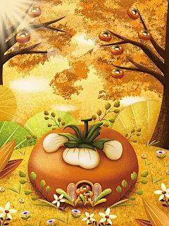 原创治愈系秋季背景图插画下载