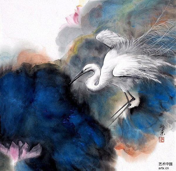 名家画笔下的《白鹭》 