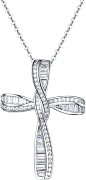 FANCIME Mothers Day Gifts Cross Necklace For Women 925 Solid Sterling Silver Cubic Zirconia Twisted Cross Infinity Loop Crucifix Princess Pendant Necklace Faithful For Women Girls, 18&#;34 Extender