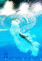 当地时间8月3日，跳水女子三米板预选赛，加拿大选手Emilie　Heymans完成动作后入水。Getty　Images