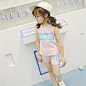朵朵童装2016夏装新款韩版女童套装中小童装运动字母T恤短裤潮女
