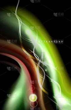 色彩亮丽，灯光效果上有黑色、液体风格的多色波浪形