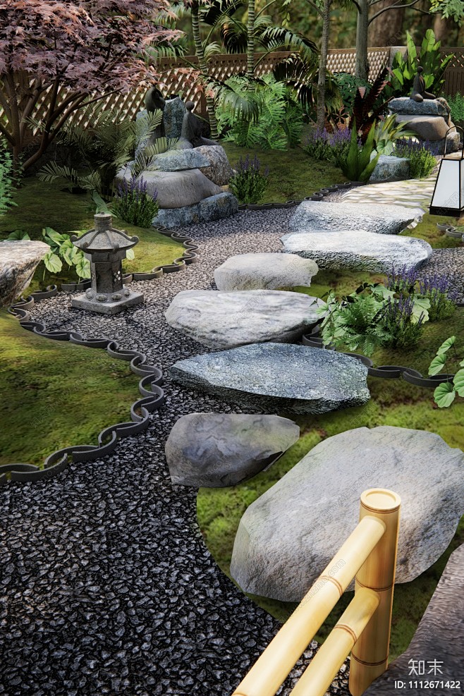 【SU悬赏模型】新中式风格庭院景观SU模...
