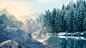 General 1920x1080 nature snow lake trees #素材#