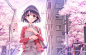 #short hair, #gray eyes, #anime, #anime girls, #Saenai Heroine no Sodatekata, #Katou Megumi , #smiling, #spring, #cherry blossom | Wallpaper No. 466034 - wallhaven.cc