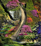 世界最美丽的花园——加拿大维多利亚岛闻名遐迩的布查德花园，分为新境花园、意大利花园、日本花园和玫瑰花园四个主题园林。呆在这里，看百花灿烂开放，吸吮泥土的清香，就像在一个幸福的梦中.