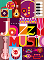 爵士乐。 音乐拼贴画 - 矢量图和乐器和题字“爵士音乐”。 用字体设计。 #graffiti #song #illustration #violin #music #ve #concert #abstract #guitar #background #trumpet #jazz #design #color #poster #wallpaper #party #banner #piano #collection #band #gramophone #sax #vector #pop #图片#art #co
