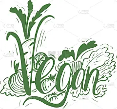 手绘经典语录:“素食主义者”。Hand-lettering模板