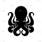 剪影,章鱼,平衡折角灯,触须,海洋生命,背景分离,食品,简单,魔鬼,动物