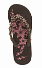 M&F Blazin Roxx Kyler Brown Star Flip Flop Sandals