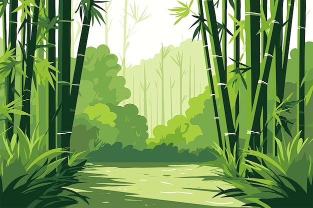 竹林竹子风景插画矢量图设计素材