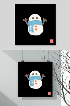 雪人手绘卡通小元素素材
