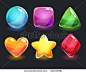 Cool shiny glossy colorful shapes, vector assets for gui design - stock vector: 