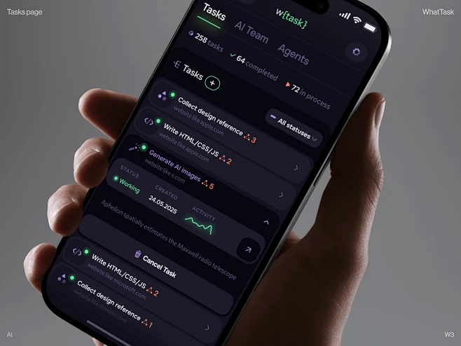 WhatTask: AI Tasks Screen Management by Vlad Goncharov for Flatonica on ...