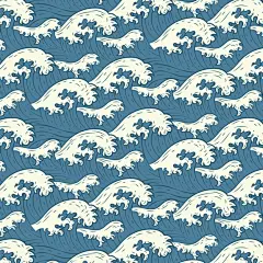 日式复古海浪花纹矢量图设计素材