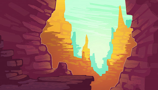 大峡谷自然风景插画