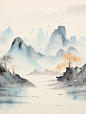 Midjourney I 山水画-吴冠中风格