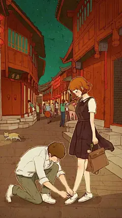 ［温暖甜蜜爱情漫画插画高清壁纸美图］第322弹
 ​
