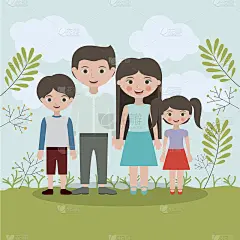 家庭关系人像设计