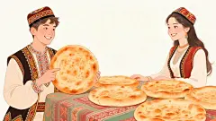 新疆烤馕漫插画5高清模板免费下载-趣麦麦图