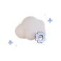 云系统设置技术信息3D图标 cloud system setting technology information icon