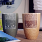 ELNEE 卡通手绘雕刻城市心情陶瓷水杯/马克杯子/可爱创意情侣对杯-淘宝网