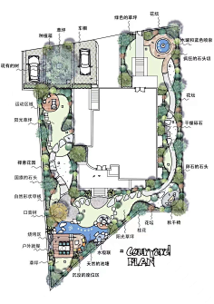 庭院/花园景观设计平面图/庄园/会所/彩平/总图-花瓣网|陪你做生活的设计师 | 计官网