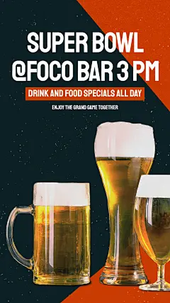 Super Bowl Bar Commerce Poster Instagram Story Image