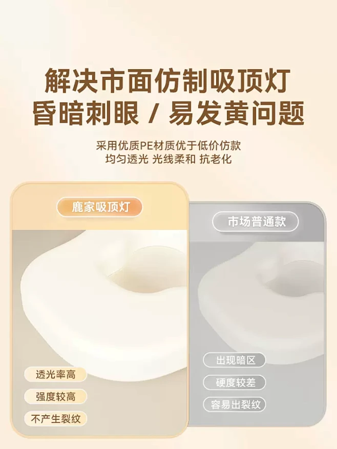 鹿家良品奶油风全光谱高显指防蓝光LED客...