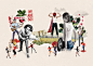 Rolling Stone for Levi's 501 : Rolling Stone (Italy) commissioned me a double display page to promote the Levi’s 501. The collage tells the story of the most important musicians that made the history of music and at the meanwhile contribute to create the 