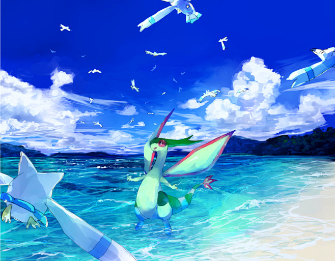 宠物小精灵口袋妖怪神奇宝贝沙漠蜻蜓长翅鸥